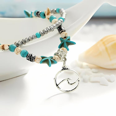 Ocean Theme Double Layer Anklet